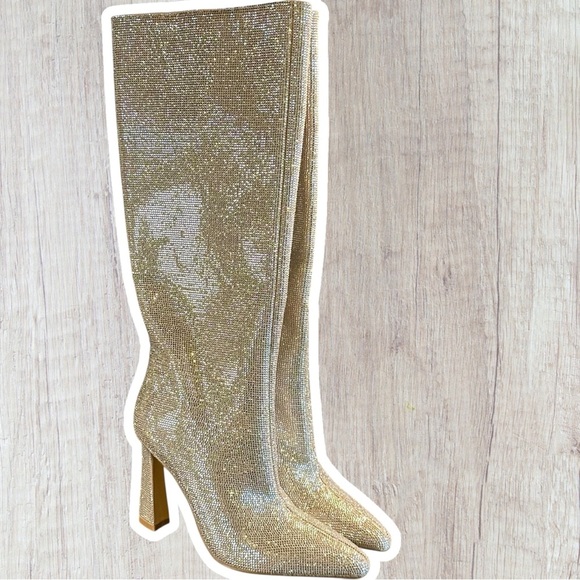 NWT Steve Madden Sparkling ‘Shayna’ Tall Boots in Silver Rhinestone Size 5 - Picture 14 of 16